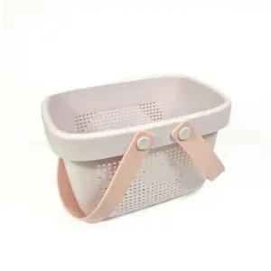 [SBD] 물빠짐 샤워 바구니 욕실 정리함 수영장 핑크색 실리콘