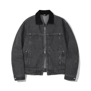 트릴리온 TRILLION 코듀로이 카라 데님 집업 워크 자켓 LIGHT GRAY TRFJK09GR 379007