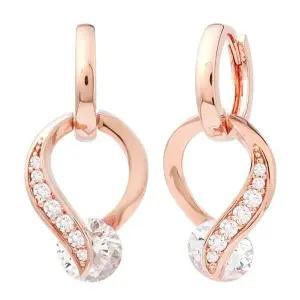 [미니아트]랑데부 14K 금침 로즈골드 큐빅 포인트 드롭 원터치 링 귀걸이