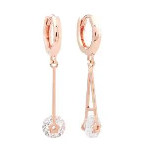 [미니아트]별그네 14K 금침 로즈골드 큐빅 포인트 별 스틱 드롭 원터치 링 귀...