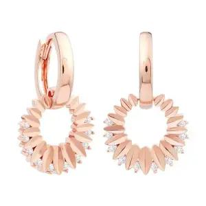 [미니아트]샤키아 14K 금침 로즈골드 샤인 컷팅 큐빅 원터치 링 귀걸이