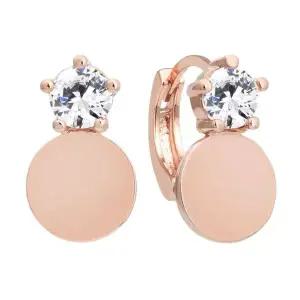 [미니아트]카리노 14K 금침 로즈골드 큐빅 라운드 데일리 원터치 링 귀걸이