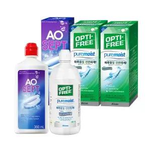 옵티프리 렌즈세척액 에이오셉 360ml 1개 + 퓨어모이스트 300ml 2개