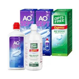 옵티프리 렌즈세척액 에이오셉 360ml 2개 + 퓨어모이스트 300ml 1개