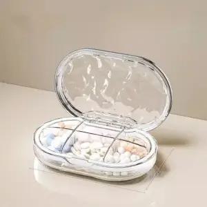 쇼핑센트럴 휴대용 투명 알약 케이스 6칸 방수 약통