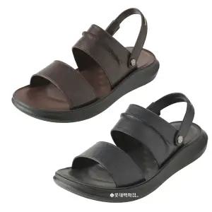 [롯데백화점]엘칸토 [엘칸토]남성화D79 슬리퍼겸용 가죽샌들LCMW21U526브라운네이비