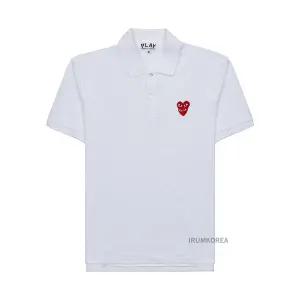 [꼼데가르송] SS25 공용 더블레드와펜 티셔츠 AX T290 051 WHITE