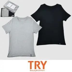 (트라이)레이온 심플 베이직 남성 데일리 티셔츠 2매입