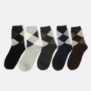 아가일패턴 남성용 중목 양말 5켤레세트 정장양말