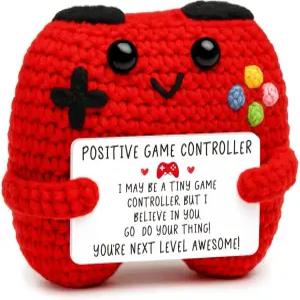 바쁜 게임 생활 긍정적인 크로셰 컨트롤러 선물 아들 딸 부활절 생일 10대 소년 소녀를 위한 게이머 바구니