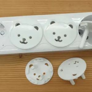 옆집샵 곰돌이 콘센트 마개 플러그 캡 전기 코드 안전 덮개 10P