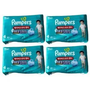 팸퍼스 베이비드라이 기저귀 4단계 팬티형 168매
