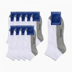 10켤레 남성용 투톤 발목 양말 화이트 스포츠