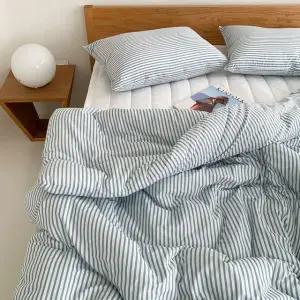 [르헤브] 캔디 스트라이프 항균 옥수수솜 사계절 차렵이불 패드세트 SS