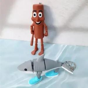 퉁퉁퉁 피규어 키링 열쇠고리 트랄랄라 브레인롯 3D 트랄라레로 이탈리안 사후르