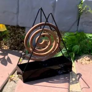 옆집샵 모기향 거치대 케이스 삼각형 디자인 안전 연소기 블랙