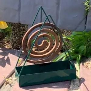 옆집샵 모기향 거치대 케이스 삼각형 디자인 안전 연소기 그린