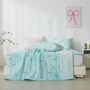 [르헤브] 러블리본 시원한 시어서커 여름 얇은 차렵이불 SS