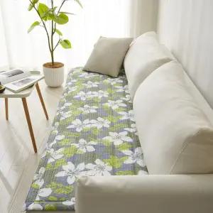 [르헤브] 플라워 시원한 시어서커 여름 쇼파패드 소파 매트 깔개 커버 3인용