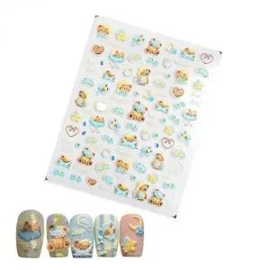곰돌이 캐릭터 네일 장식 엠보 네일스티커 귀여운 손톱 꾸미기