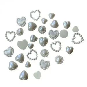 웨딩 진주 하트 네일 스톤 언포일 아트 장식