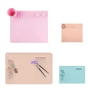 실리콘 네일 작업 패드 아트 받침