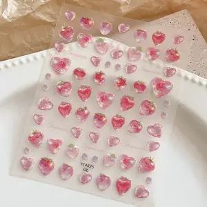 투명 딸기 네일 데코 스티커