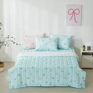 [NS홈쇼핑][르헤브] 러블리본 시원한 시어서커 얇은 차렵이불 베개커버 세트 SS..[35808155]