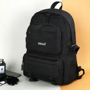 [패션] 캐주얼 학생 백팩 중학생 심플 가방 블랙