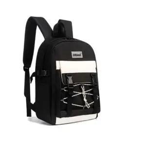 [패션] 캐주얼 백팩 학생 중학생 스트링 매쉬 가방 블랙