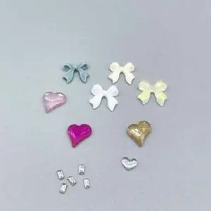 [에이치플러스몰]bns 리본 하트 크리스탈 네일 파츠 큐빅