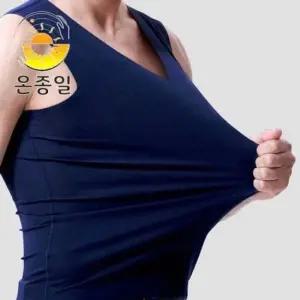 브이넥 남성 심리스 나시런닝