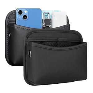 SOOPII 2팩 카시트 측면 수납 포켓, PU 가죽 소형 정리함, 휴대폰, 열쇠, 선글라스 및 지갑용 다기능 콘솔 정리함 가방(블랙)