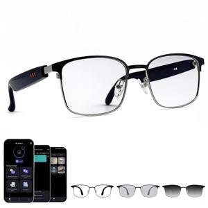 AI 번역 기능이 있는 Fecoul 스마트 블루투스 안경, 164개 언어 번역기, 스피커, 변색 렌즈, TR90 프레임, 5H 배터리 수명, 남녀용 오픈 이어 오디오, 운전, 여행 및 업무용