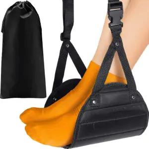 여행을 위한 조정 가능한 발 해먹 자동차 비행기 휴식 사무실 교수형 간단한 다리 지지대 패드