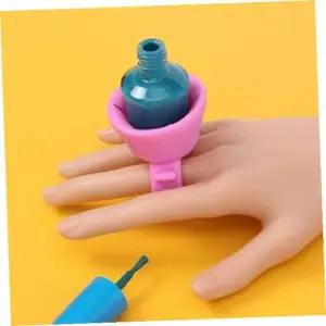 네일아트 셀프네일 매니큐어홀더(핑크) 실리콘 매니큐어고정링