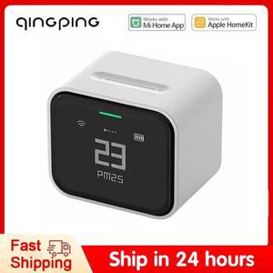 Qingping 스마트 공기 감지기 Lite CO2 PM2.5 PM10 온도 습도 모니터 터치 스크린 Apple HomeKit 용 Mihome