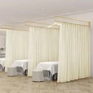 U자형 커튼봉 금색 커튼 레일 브라켓 고리 탈의실 마사지샵 피팅룸 무타공 집게