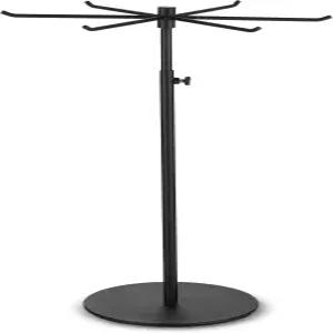 bjewego 회전 열쇠고리 디스플레이 스탠드 - 높이 조절 가능한 블랙 메탈 주얼리 정리함 6개의 후크가 달린