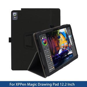 XPPen 매직 드로잉 패드 12.2인치용 케이스 접이식 스탠드 보호 커버 펜슬 홀더 및 손목 스트랩 포함 PU 풀