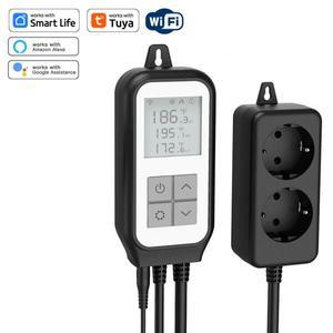 Tuya 디지털 온도 컨트롤러 소켓 조절기 히터 플러그 수족관 온실 음성 제어 Alexa Google 홈을 통해