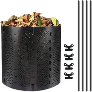 YUEWO 220 갤런 퇴비통 야외 확장 가능한 잎 잔디 커피 찌꺼기 주방 쓰레기 나무 및 죽은 관목용