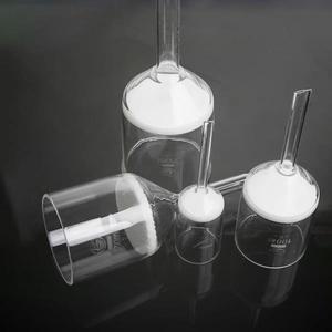 유리 모래 코어 깔때기, 실험실 산 및 알칼리 내성 수직 용융 여과 30 40 60 100 250 500 1000ml, 1pc