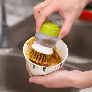 자동 세제 펌프형 세척솔 주방 설거지 다용도 거품 핸디 청소 브러쉬 2P_24835878