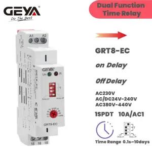 GEYA GRT8-EC 10A 지연 또는 끄기 릴레이의 이중 기능 타이머 AC220V/DC24V ACDC24V-240V 시간 CE CB ROHS