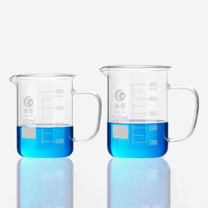 50ml, 100ml, 실험용 저울 유리 비커 (손잡이 포함)