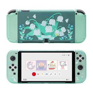 스위치 OLED용 호환되는 보호 케이스 커버 슬림 조이콘과 하드 긱셰어 OLED PC