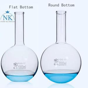 1pcs 실험실 유리 50ml/100ml/150ml/250ml/500ml/1000ml/2000ml 라운드/플랫 하단 긴 목 플라스크 화학