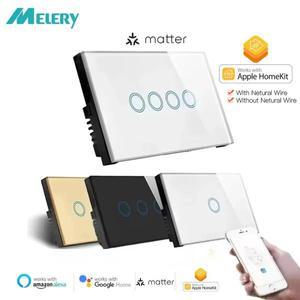 멜러리 매터 와이파이 프로토콜 스마트 라이트 벽 스위치 터치 센서 알렉사 구글 홈 시리 홈킷 스마트싱스