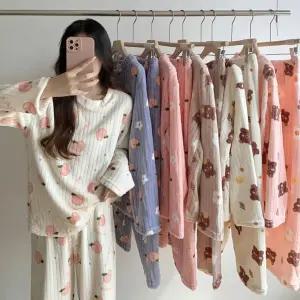 피치곰돌이수면잠옷세트 홈웨어 극세사 수면바지 잠옷